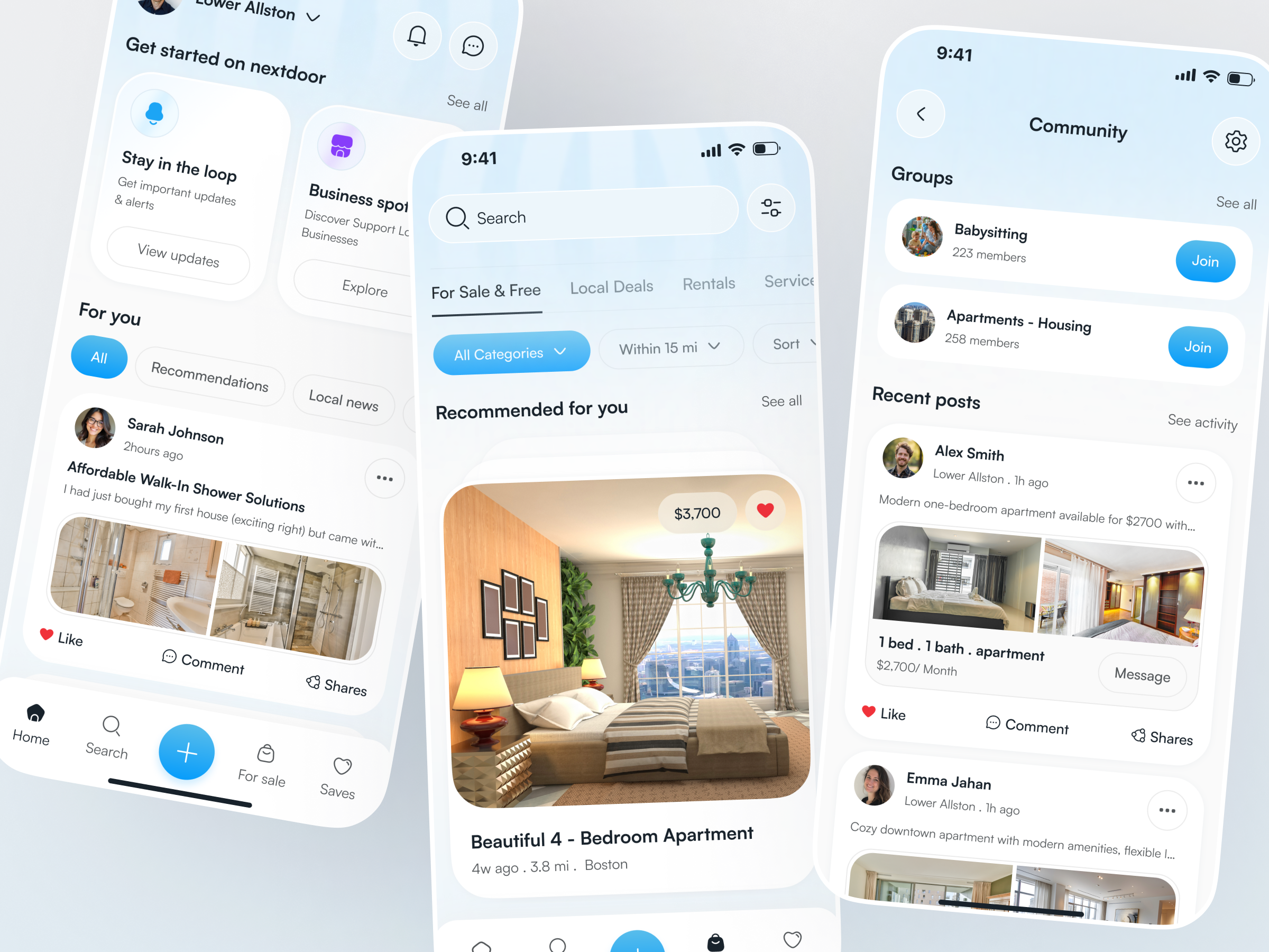 Neighborhood Service Exchange Mobile App UI Design app app design booking app community app community platform local services marketplace app mobile mobile app ui neighborhood app on demand app service app service marketplace social app ui design ux design