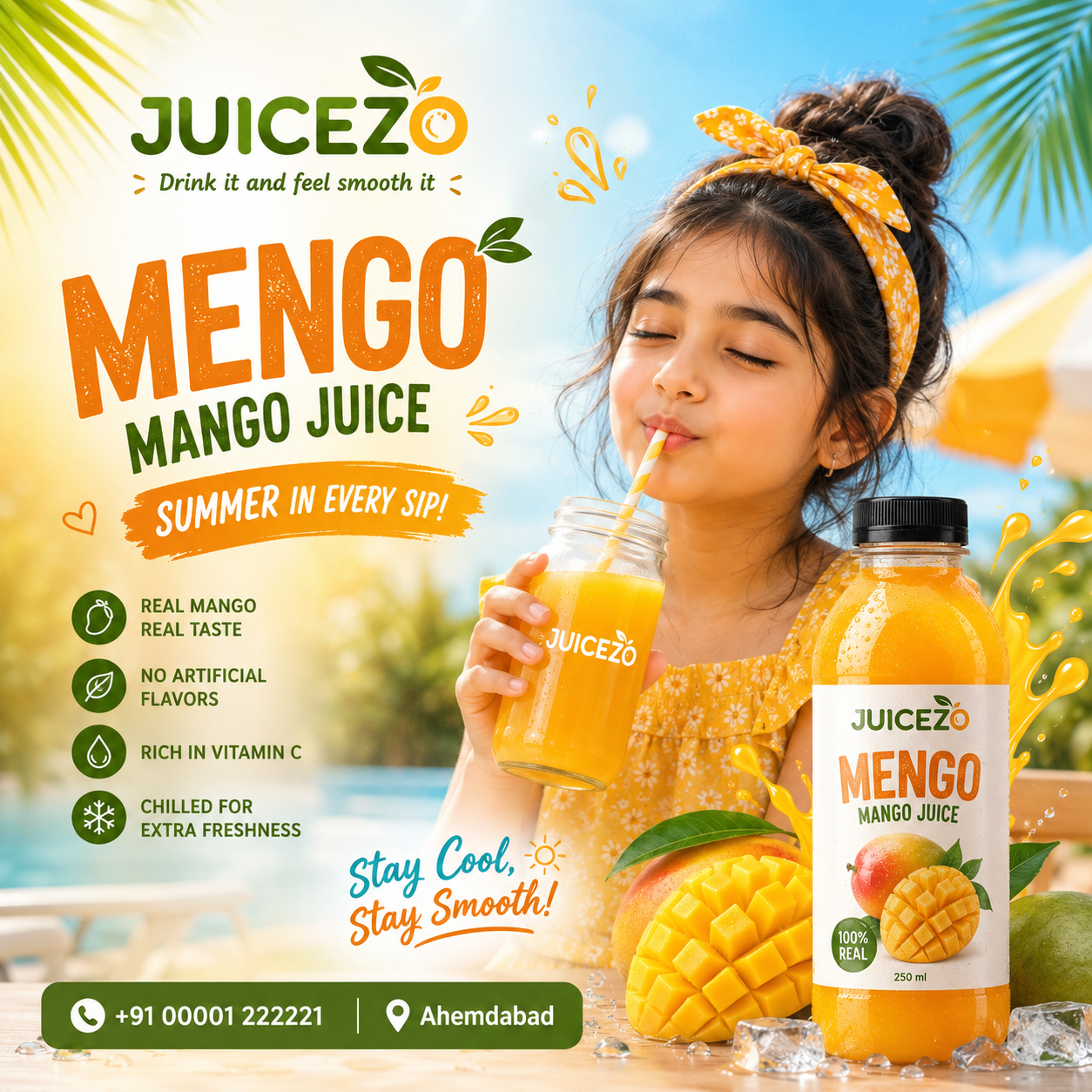 Summer Drink Social Media Post branding design graphic design photoshop poster design social media design