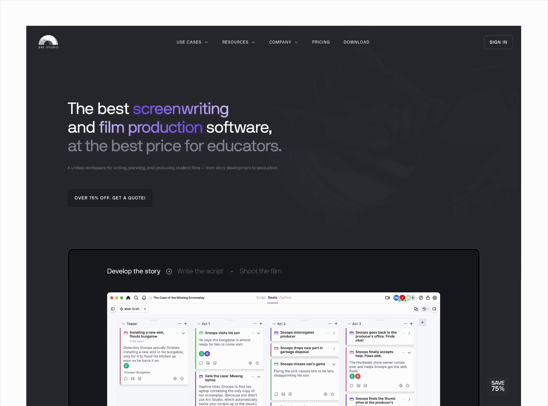 Example of Strategic Saa S Landing Page Design