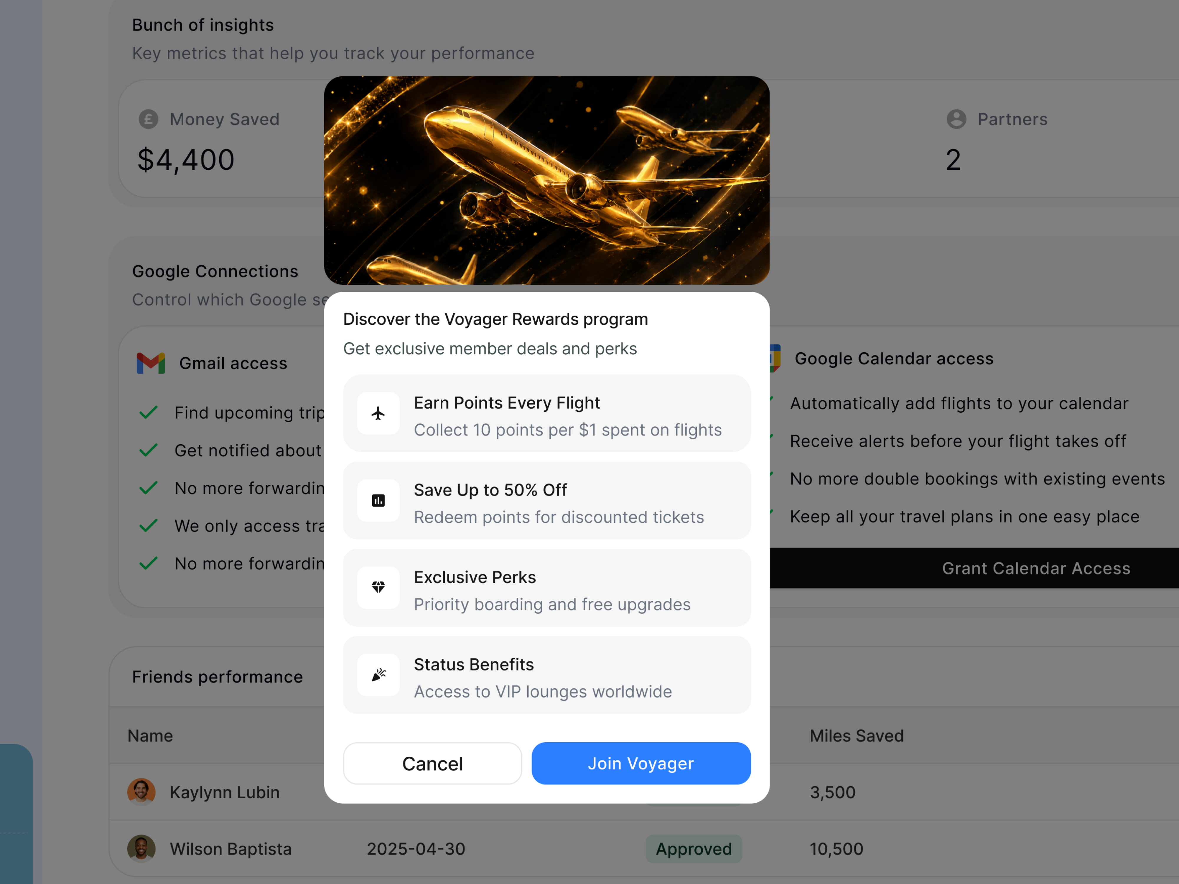 VIP Loyalty program - modal design