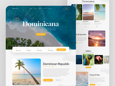 Dominicana - Landing page clean design dominican journey landing rest travel trip ui ux web website