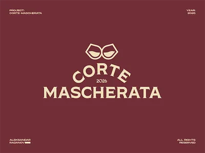 CORTE MASCHERATA - Wine Bar branding graphic design logo