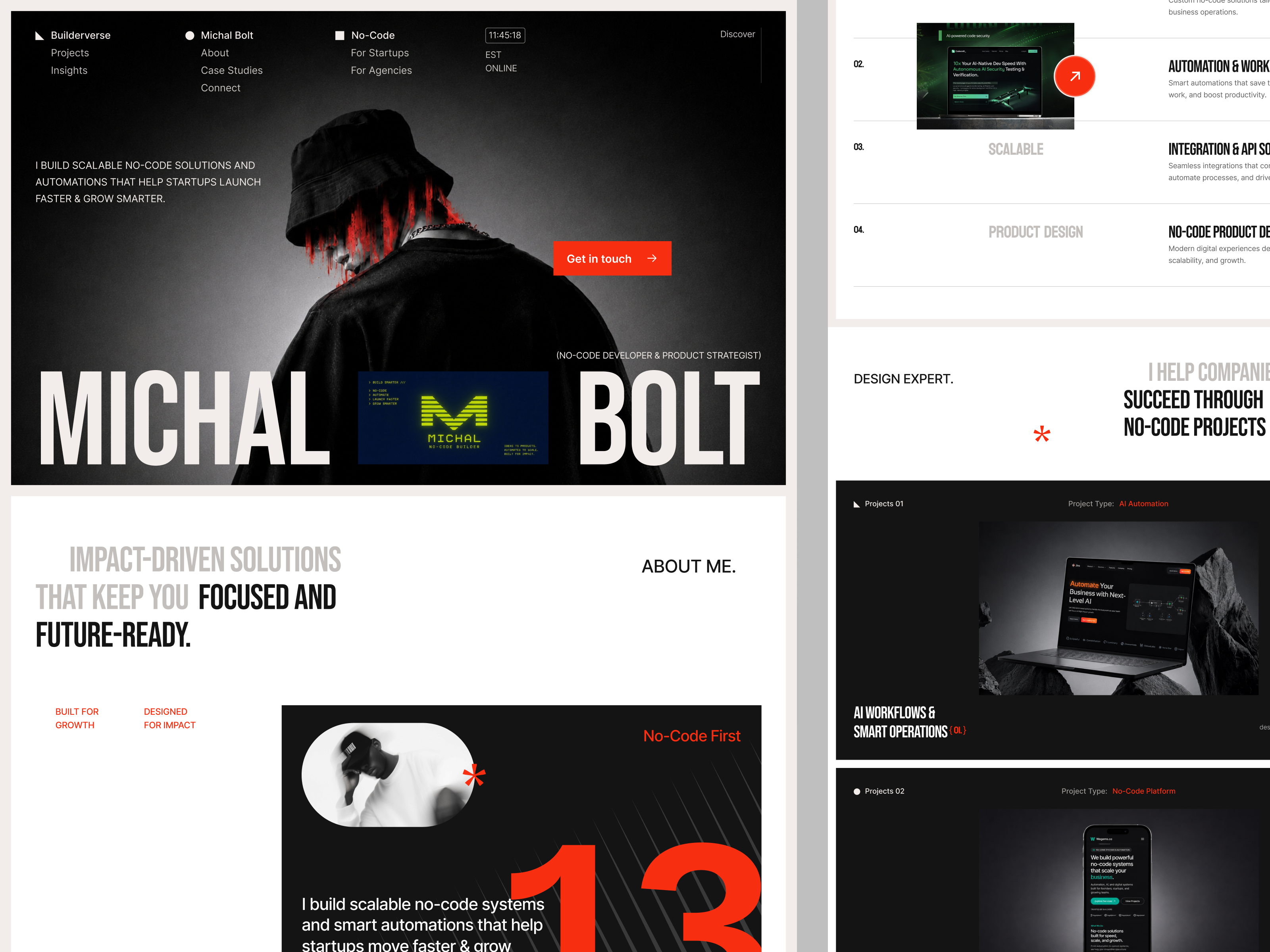 No-Code Builder Personal Portfolio homepage modern design no code bulder personal portfolio portfolio portfolio landing page webdesign website website design
