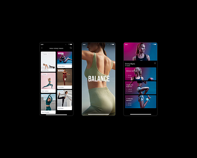 Balance UI Apps For Gym Exercise Progress app branding design exercise graphic design gym healthy illustration logo training typography ui ux vector