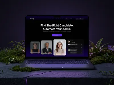 Simply AI recruitment | Website design | SaaS ai product b2b saas branding dark ui dashboard ui design hr tech no ai product design recruiting recruitment platform saas design ui web web design website redesign