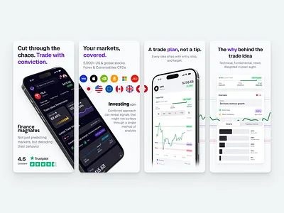App Store Screenshots for Edge Hound app store app store graphics app store preview app store screens app store screenshots fintech app investing app ios app design market research price chart product design saas app stock market app trade idea trading app