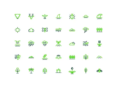 Nature Icon Set app icons eco icons ecology environment environmental icons forest green design line icons minimal icons natural elements nature icons nature outline outdoor icons plant icons sustainability tree icons ui icons weather icons web icons wildlife icons