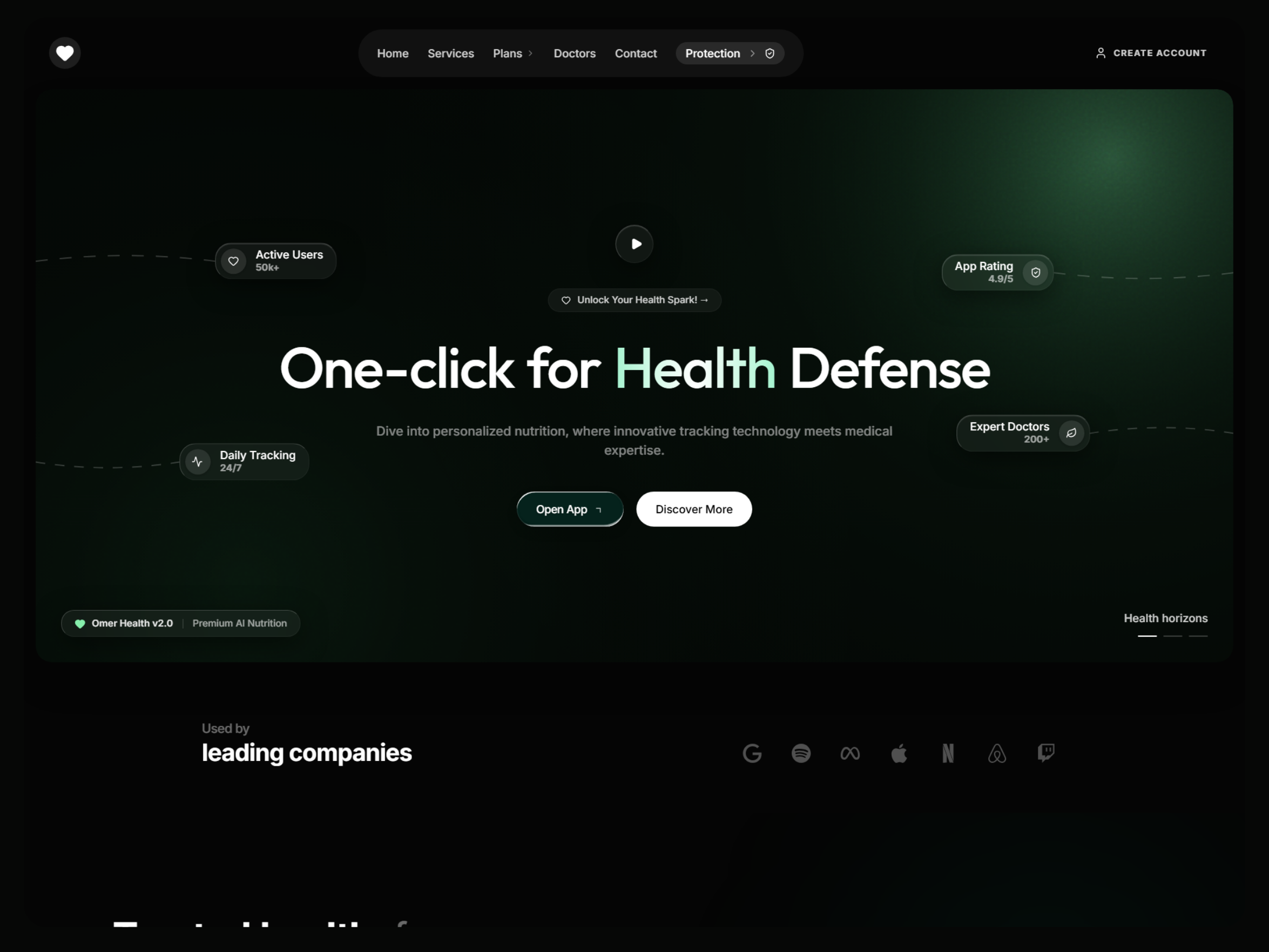 Luxury Landing Page For Healthcare App - Vibe coding appdesign cleanui darkui frontenddesign healthcareapp healthcarewebsite interactiondesign landingpage luxurydesign luxuryui medicalui modernui premiumui responsive saasdesign ui uidesign uxdesign webdesign wellness