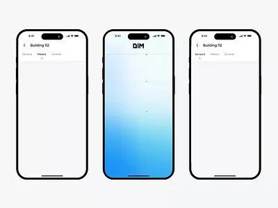 Smart Building Mobile App cards clean ui control panel dashboard energy management iot mobile app monitoring sensors services smart building smart home statistics ui ux