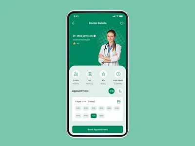 Healthcare App Doctor Profile Mockup behance project clean design doctor appointment doctor profile dribbble design figma design health tech healthcare ui medical app ui medical interface mobile app ui mobile design modern ui online consultation telehealth app telemedicine ui design uiux design user interface ux design