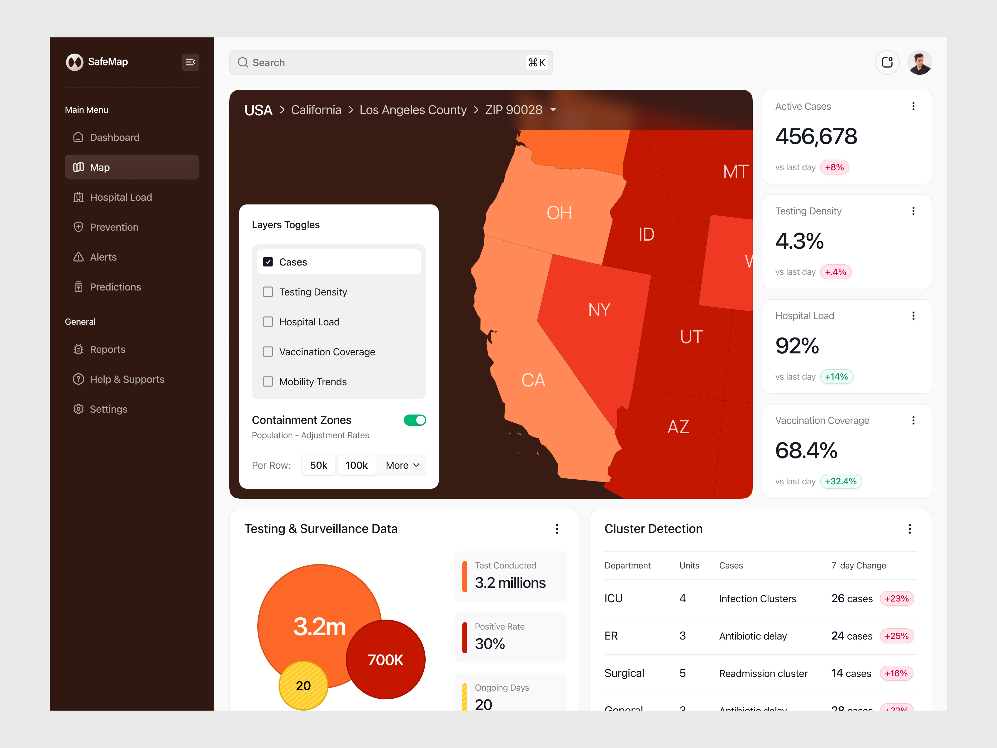 Public health surveillance map dashboard geographic health mapping government health system health app health dashboard health data visualization healthcare healthcare analytics dashboard healthtech healthtech dashboard pandemic dashboard pandemic monitoring system population health dashboard public health dashboard saas
