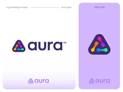 Aura - Logo Design a abstract logo apps aura buy logo confluence corporate logo freelance logo design gradient logo icon jeroen van eerden letter logo logo logo concept modern logo monogram pre made logo