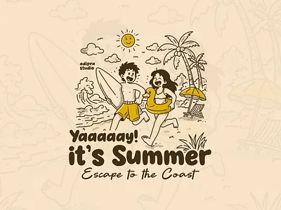 It's summer illustration adipra adipra std adipra studio adpr beach coastal fun holiday lifestyle ocean relaxation sand seaside summer sunshine travel tropical vacation waves