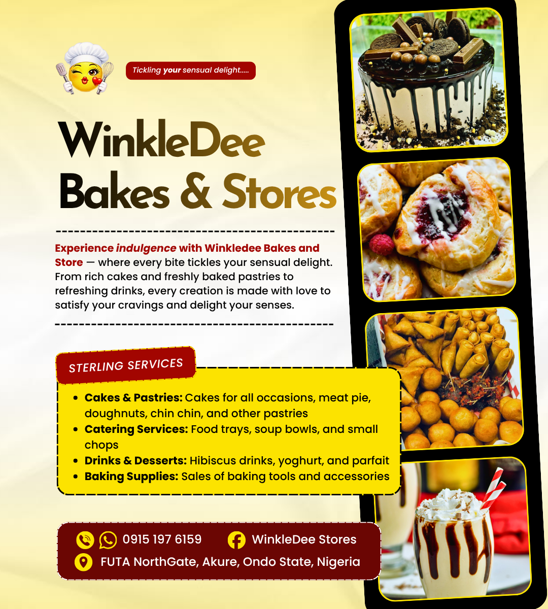 Brand Visibility Through Strategic Flyer Design cake flyer flyer design flyer redesign graphic design graphic designer pastry strategic design strategic visibility