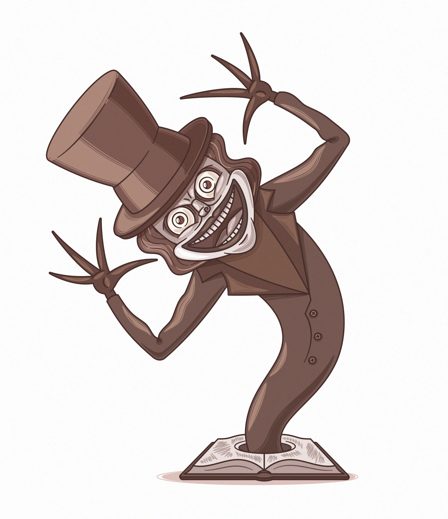 HORROR ICONS: BABADOOK babadook caricature cartoon character creature creepy funny horror illustration isolated monster movie scary spooky vector white background