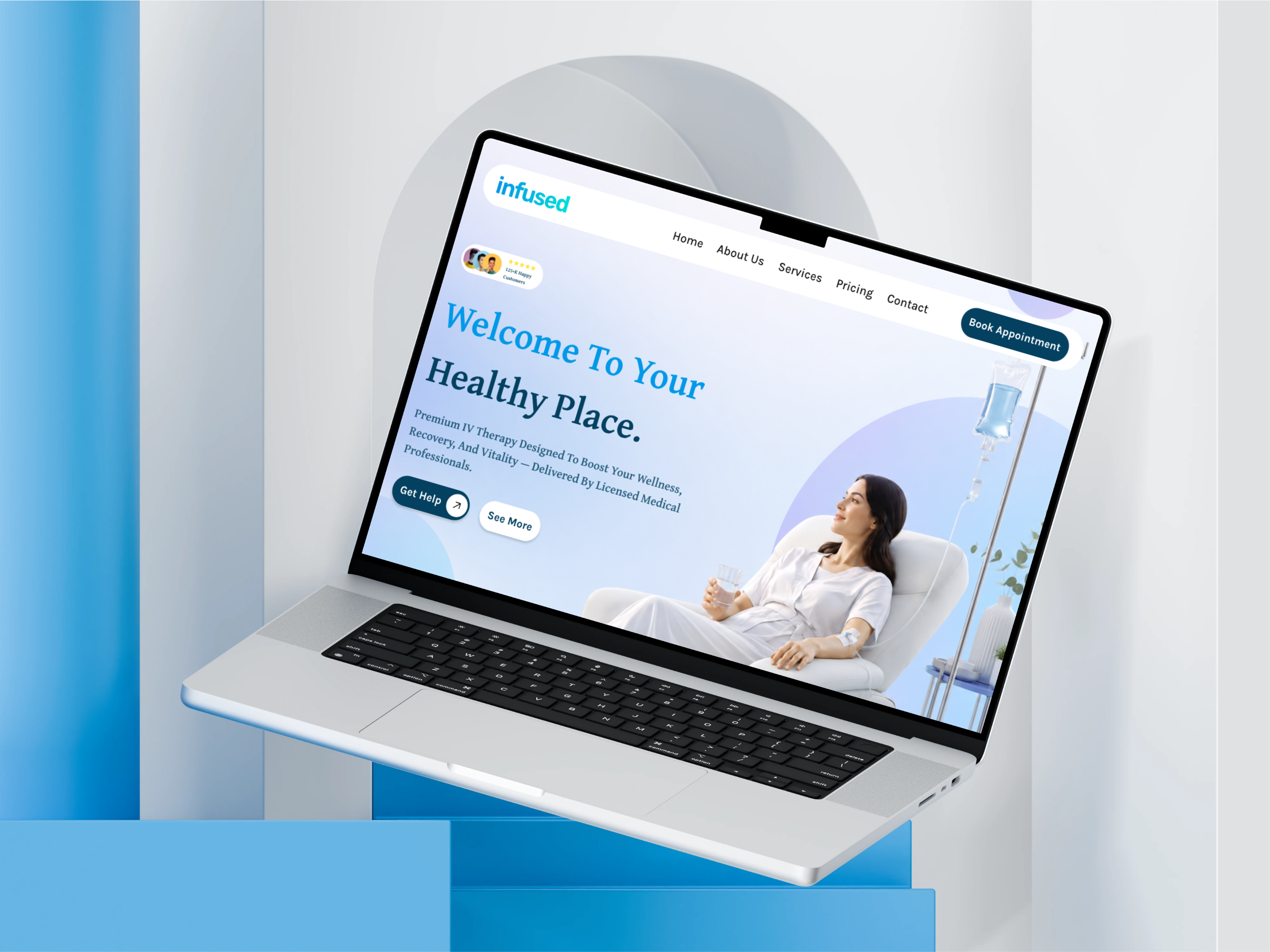 Healthcare & Wellness Landing Page – Modern Web UI clinic website figma healthcare ui landing page medical website minimal ui modern ui ui design ux design web design wellness