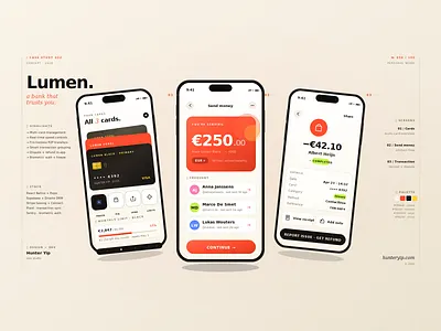 Lumen Bank concept app concept app design banking app credit card design dashboard finance app fintech ios design mobile app mobile design mobile ui money app neobank payment app premium ui product design ui ui design ux design webdesign