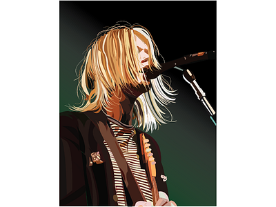 Kurt Cobain vector portrait adobe illustrator digital art digital illustration digital painting graphic design illustration kurt cobain nirvana portrait vector vector art vector portrait wall art