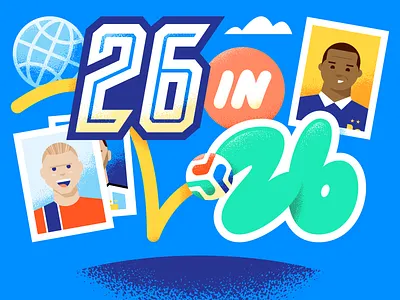 26 in 26 for SB Nation 2026 banner football header illustration soccer sports world cup