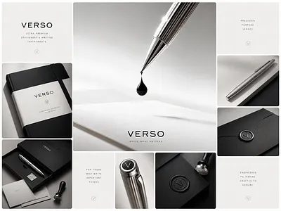 Stationery Branding - Minimalist Luxury Identity bento grid branding corporate identity elegant branding identity design layout logo design luxury branding minimalism monochrome notebook design packaging design pen design premium design print design product mockup stationery design typography visual identity wax seal