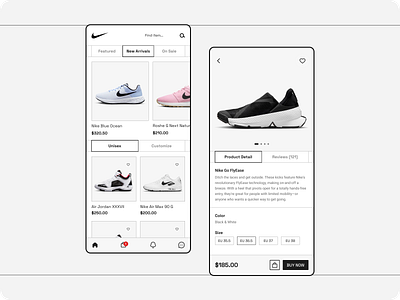 Shoes Mobile App Concept app design basic style interface marketplace minimalism style nike app shoes app store ui ui ui design