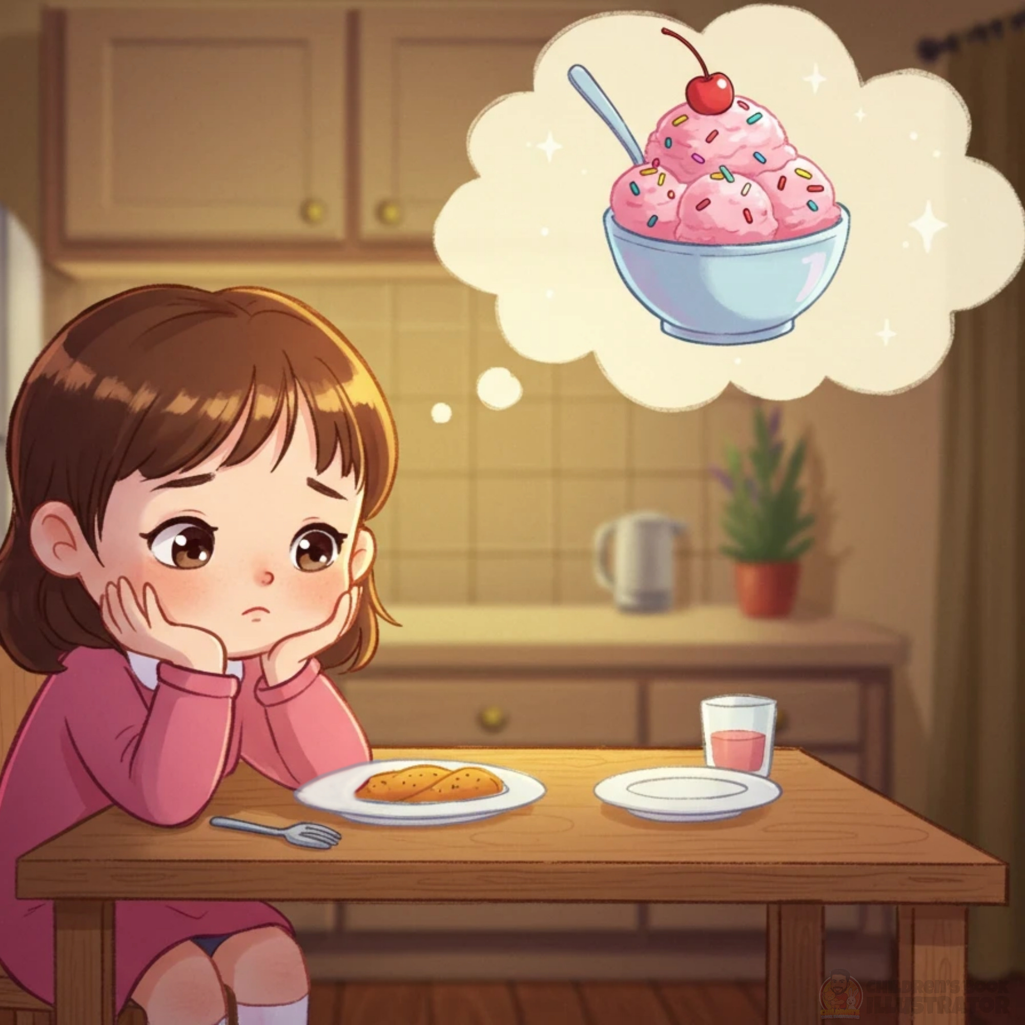Sweet Cravings Children's Book Illustration . artist book design character art character design children illustration childrens book creative cute digital art emotion ice cream illustration kidlit kidlitart kitchen picture book storyteller whimsical