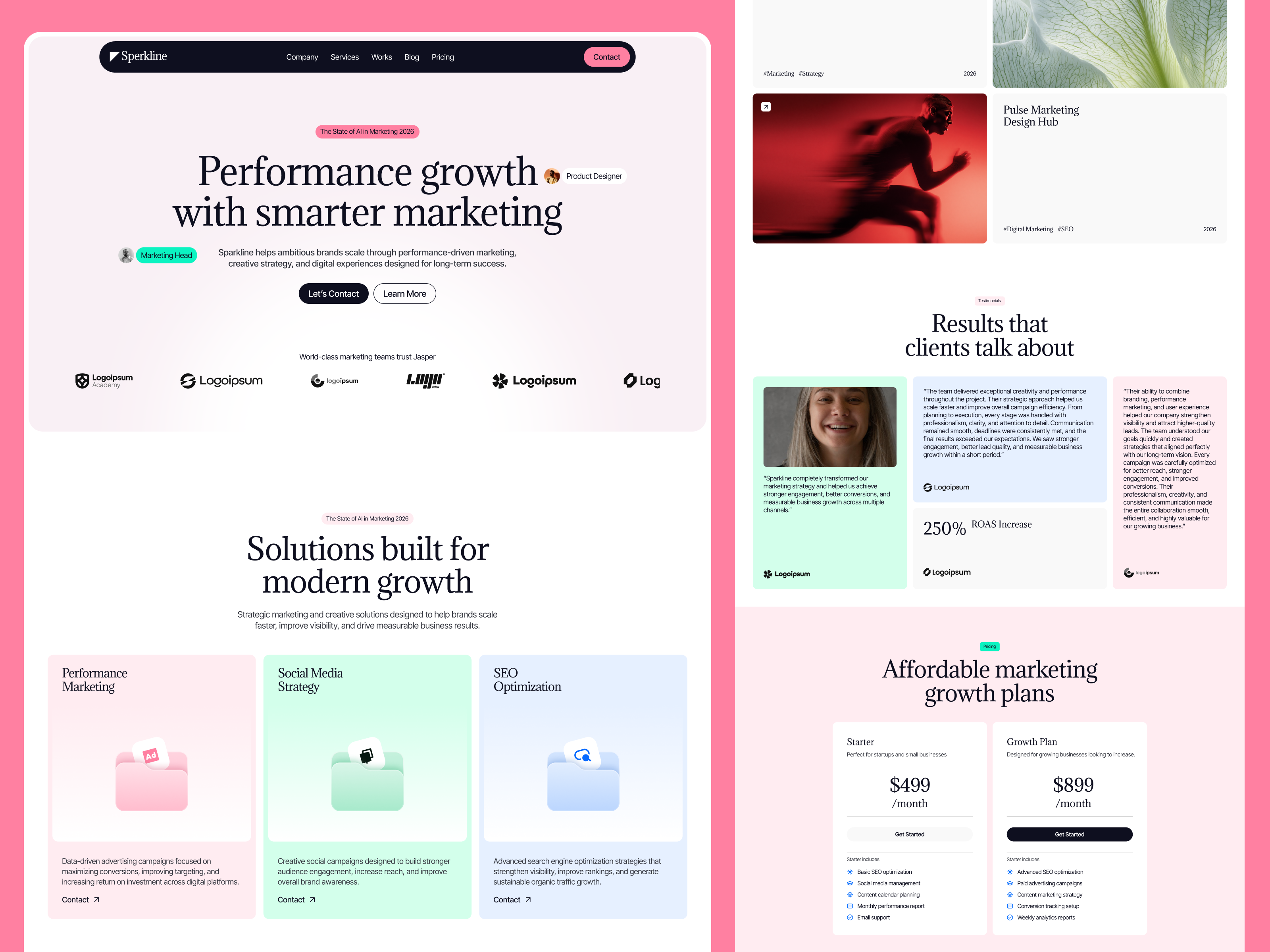 Sperkline - Marketing Website agency design agency website design digital marketing website growth hr rumen marketing website marketing website design minimal portfolio website ui ux web web design website website design