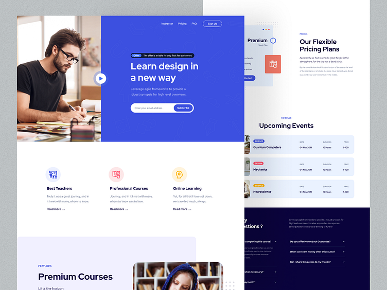 E-learning Platform Website by Hasan for PageX Studio on Dribbble