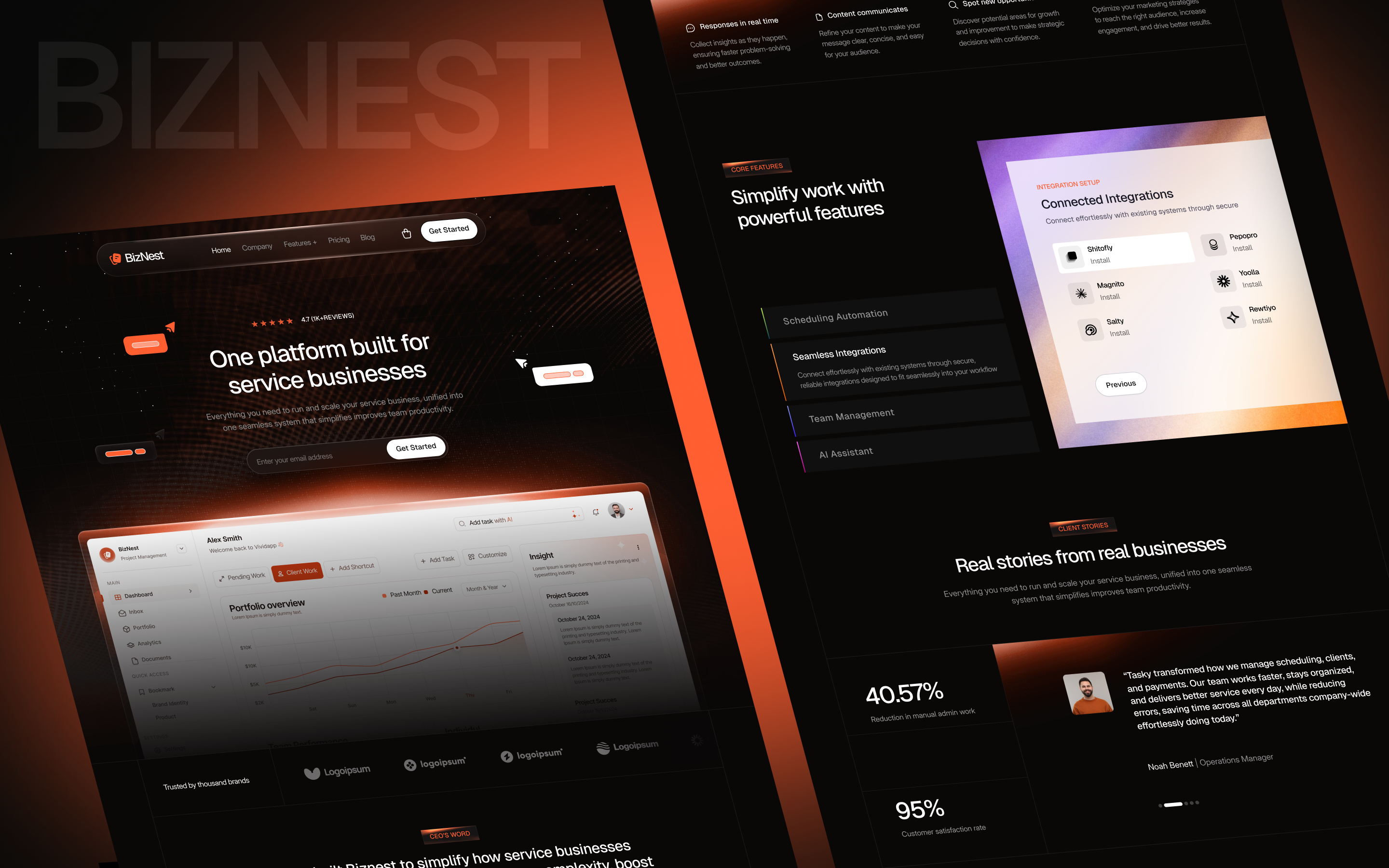 BizNest - SaaS Website Design design finance fintech hr rumen project management saas saas design saas website saas website design task management website ui ux web design website website design