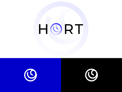 Hort - Blue Hole abstract app icon logo black hole blue hole branding design galaxy gradient gravity line art logo logo design minimalist minimalist logo modern space star symbol time travel wordmark