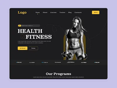 Gym/Fitness Landing Page branding design gym ui ux