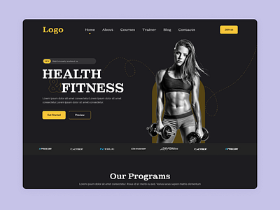 Gym/Fitness Landing Page branding design gym ui ux