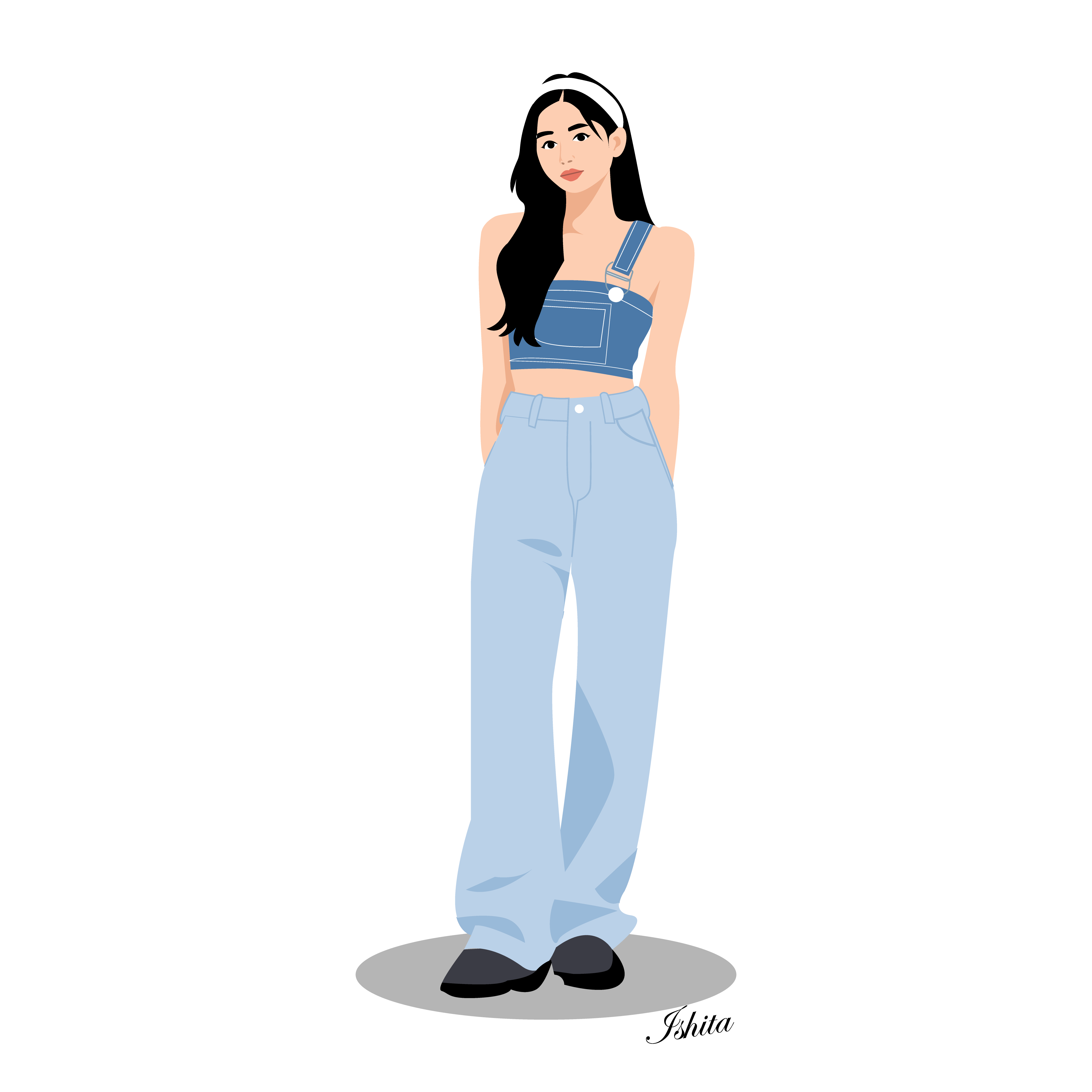 Denim girl design graphic design illustration minimalist vector