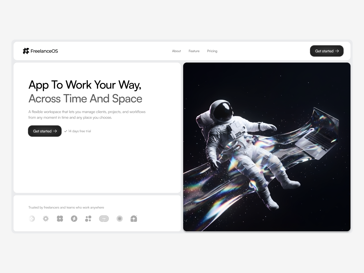 Example of FreelanceOS — Simplifying the Way Freelancers Work Across Time &