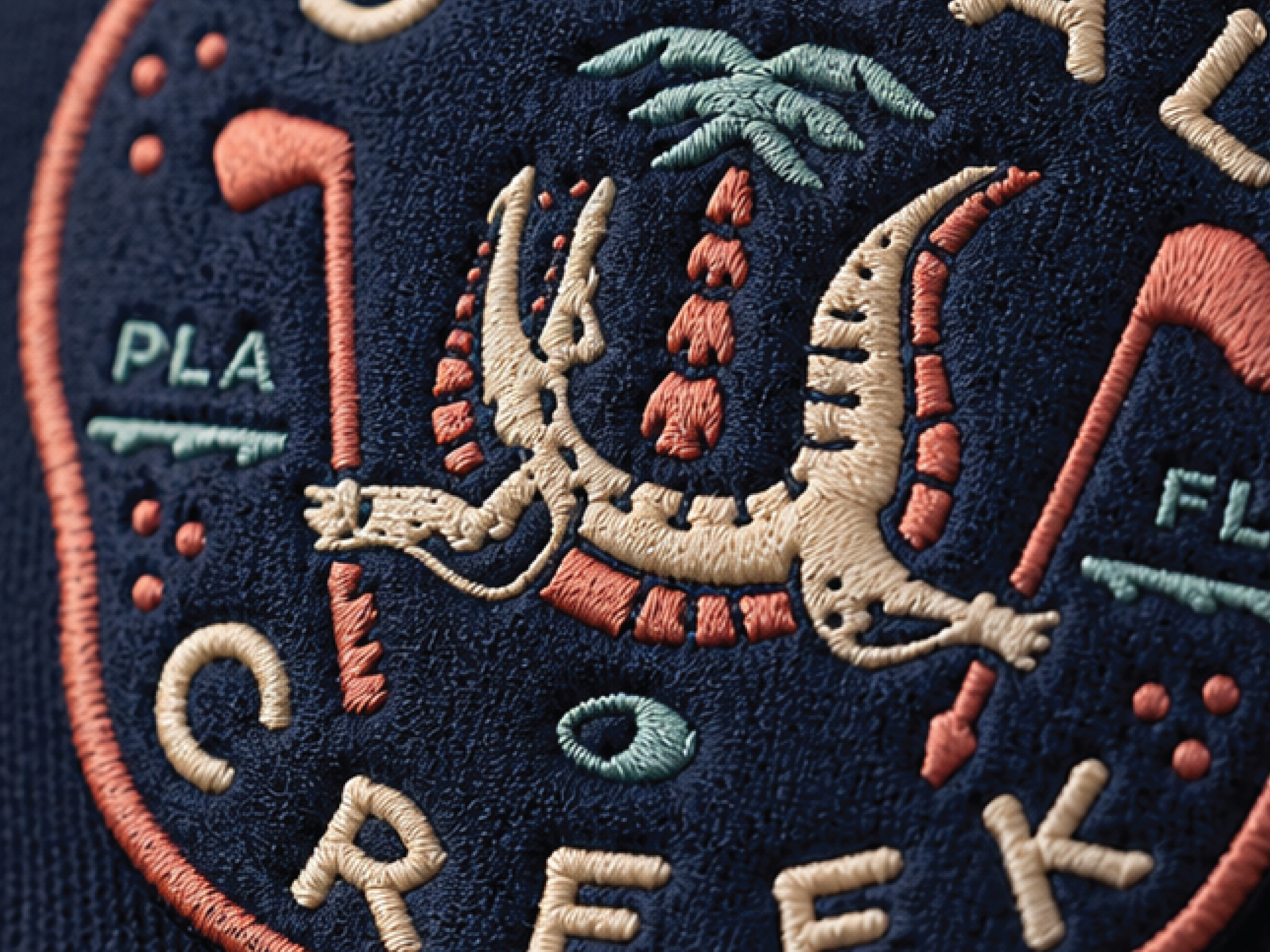 Example of Alligator Illustration: Everglades Embroidery Hat Badge Design