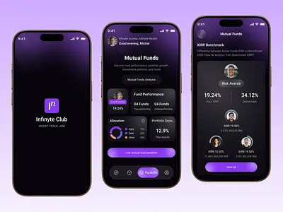 InvestFlow – Portfolio Management UI automated investments btc currency rate dark mode investment app investment app design mobile app mobile app design mobile trading app mobile trading platform portfolio portfolio tracker app stock portfolio ui stock trading platform trade trading trading app design transfer ui wealth management app web