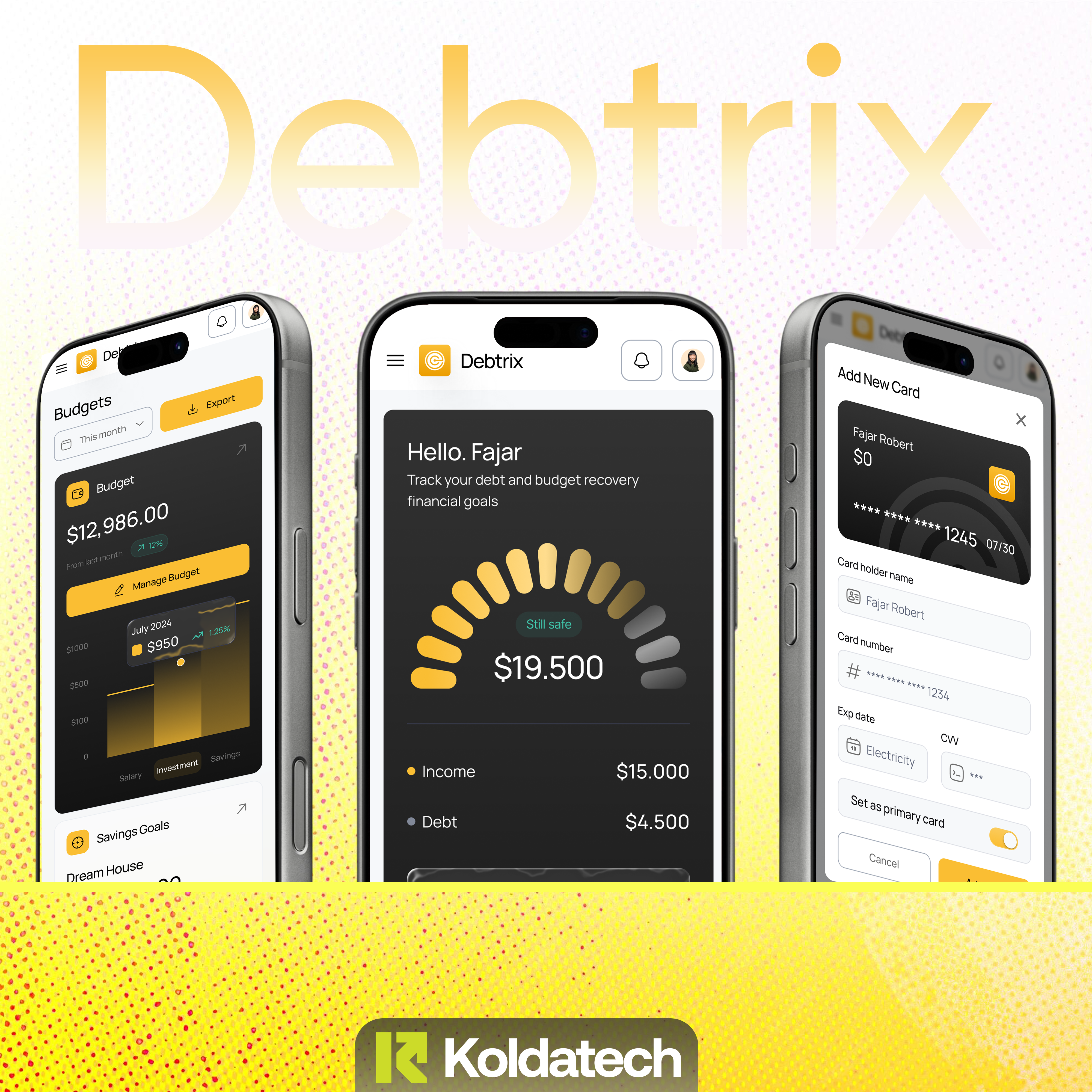 Debtrix — Debt & Budget Recovery Dashboard (Light UI) branding dashboard design logo product design software system design ui visual design web design website