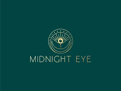 Midnight Eye - Mystical Vision Symbol Logo brand identity branding design eye logo graphic design illustration lineart lineart design lineart logo logo logo design logos logotype midnight eye trending design ui wellness logo
