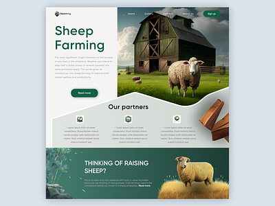 Sheep Farming landing page design farm landing sheep ui ux web