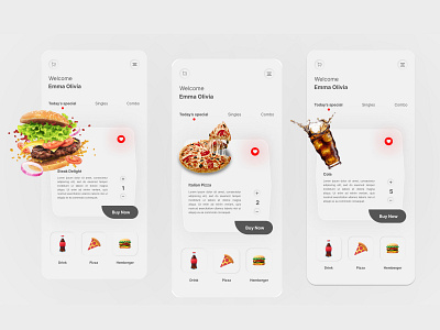Fast Food(Mobile app) 3d animation app branding design fast food graphic design illustration logo mobile app motion graphics typography ui ux vector