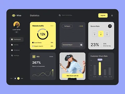 Wise Dashboard — Dark UI that hits different 🖤💛 dashboard data dashboard ui