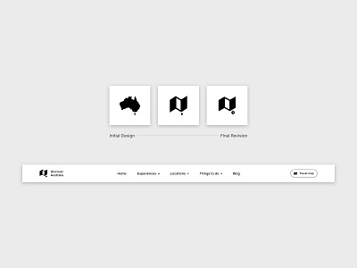 Discover Australia - Logo & Navigation australia clean concept design light logo logos minimal navigation simple tourism travel ui user interface web web design website website design