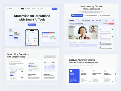 AI Operations HR Management UIUX ai hr interface product saas ui ux web