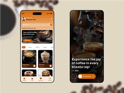 Sip, Discover & Order — Coffee App UI Design app design coffeeapp dribbble mobile responsive ui ui ux