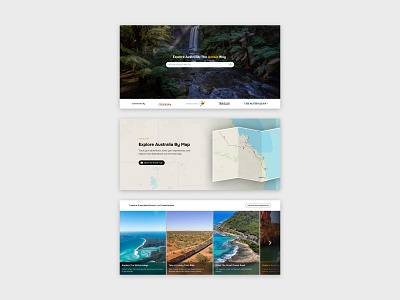 Discover Australia - Main Sections adventure australia clean concept design layout map minimal section sections simple slider tourism travel ui web web design website website design