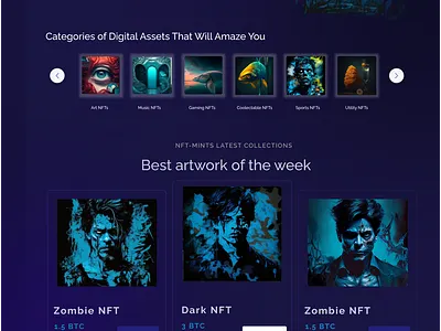 NFT homepage ai app artificial intellegence design digitalart figma landingpage nft webdesign