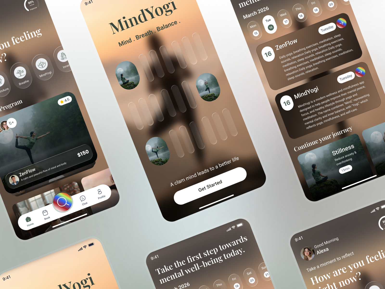 Wellness & Mindfulness Mobile App UI by uxui.raha on Dribbble