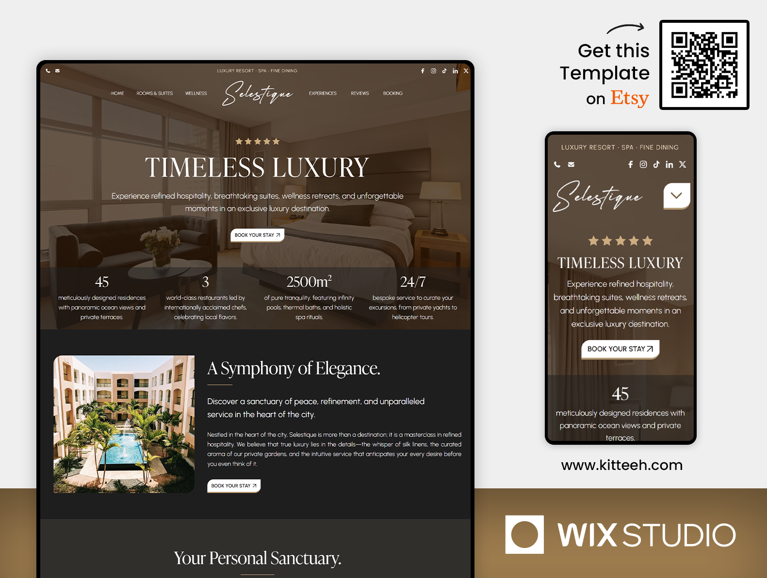 Example of Luxury Hotel - Wix Studio Website Template