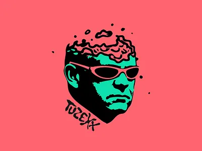 Zombie illustration for Tuzexx punk band merchandise band diy gigs glasses head illustration logo merch punk t shirt tuzexx ziar nad hronom zombie