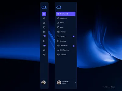 Minimal Sidebar Navigation UI Exploration ui